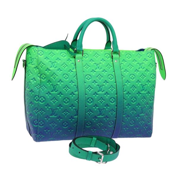 LOUIS VUITTON Monogram Illusion Keepall Tote Bag Neon Green M59688 - Picture 1 of 16
